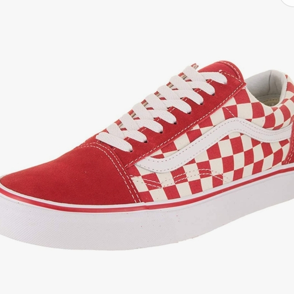 Prelove Suesex Vans low Top Checker Sneakers Color Red and white Men's 6 WM 7.5 - Picture 1 of 7